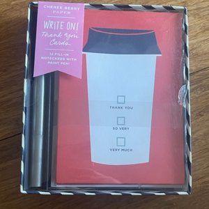 Cheree Berry Paper Write On! Thank You Cards 12 Fill-In Notecards with Paint Pen